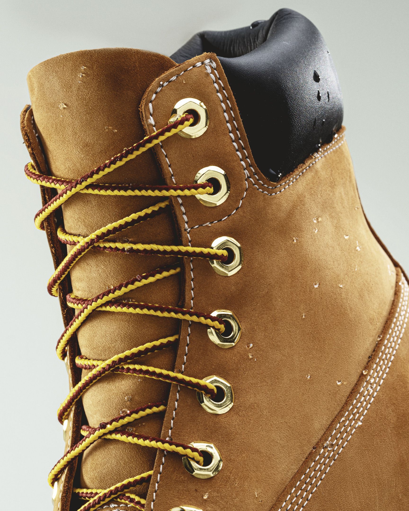 close up of upper laces of Timberland boot