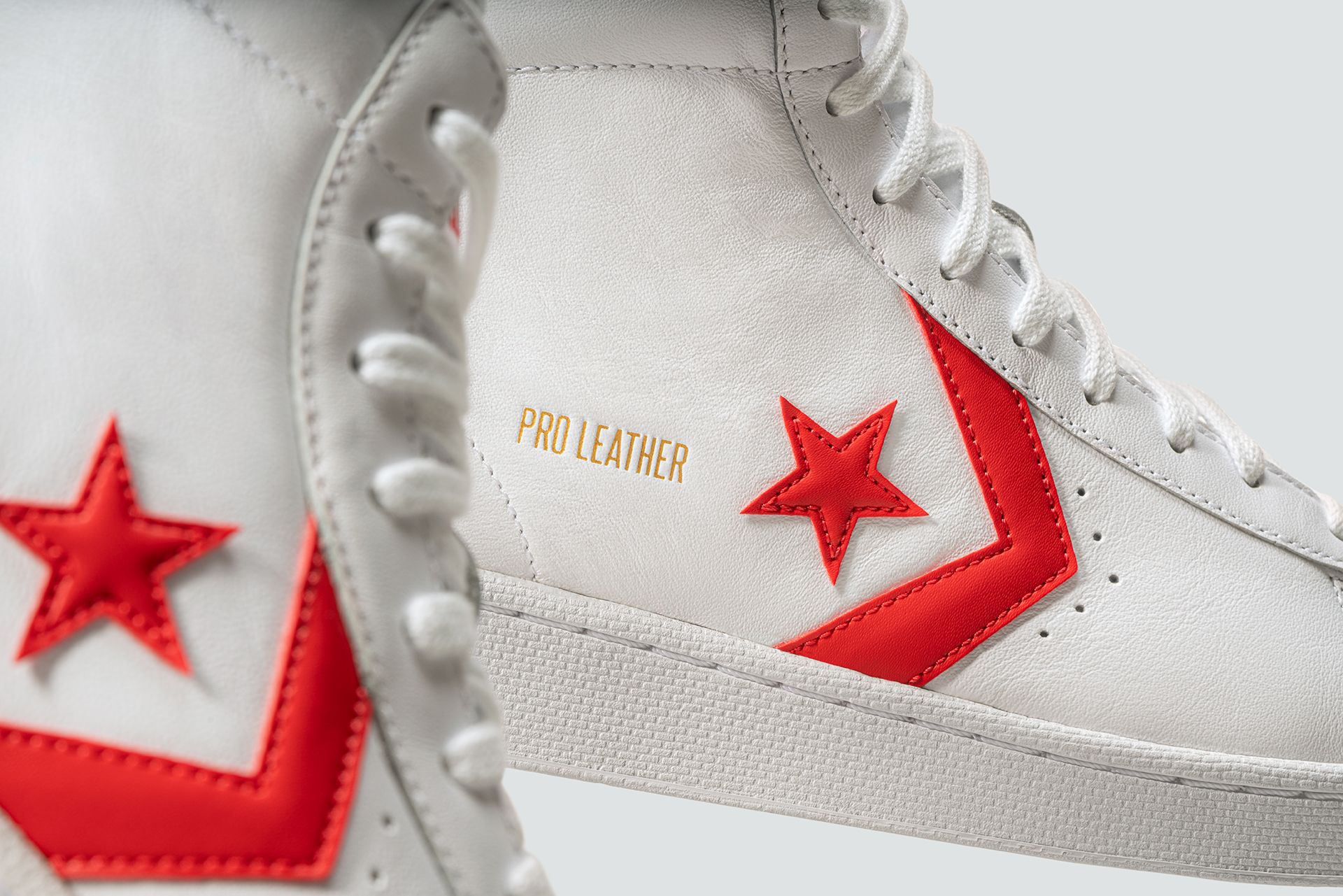 Close up Pair of Converse Pro Leather sneakers