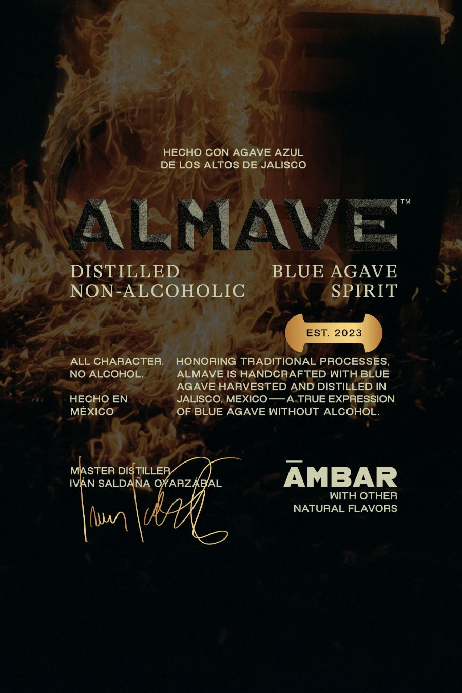 Almave Distilled non-alcoholic Blue Agave Spirit.