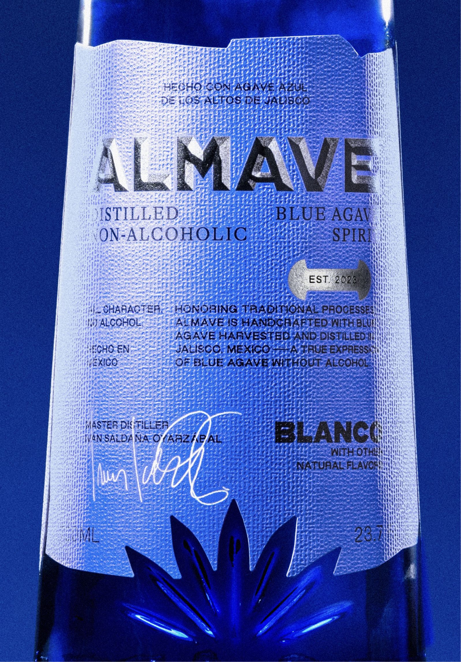 Almave label close up.