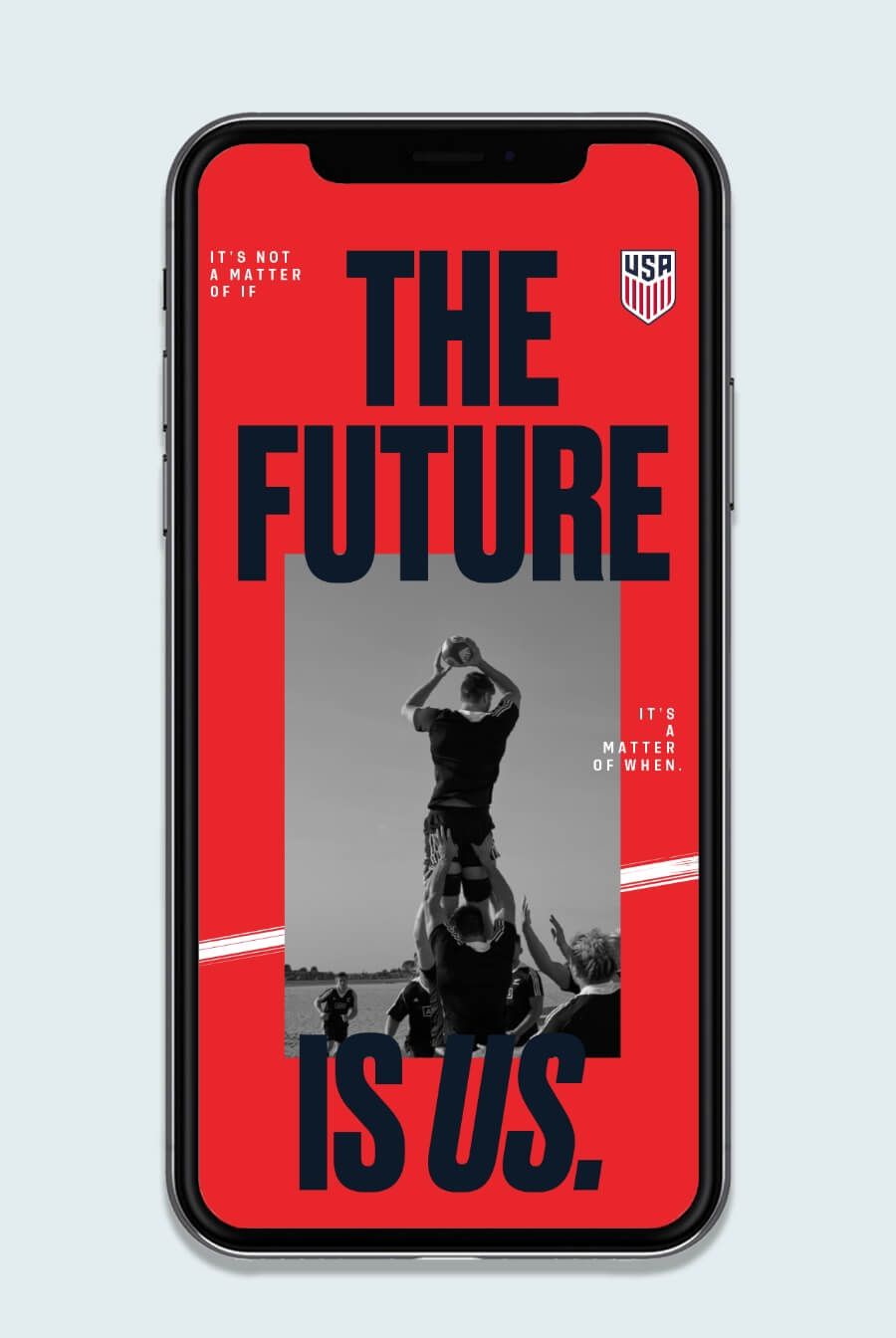 Phone screen instagram story. The future is us.